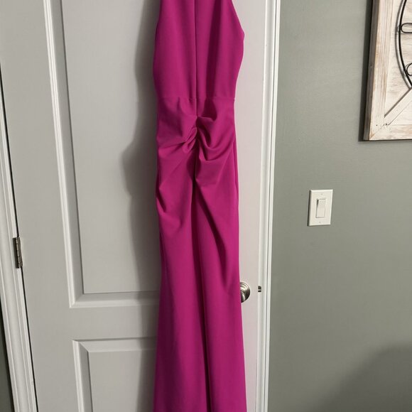 Xscape Cross Front Cutout Scuba Gown Pink Size 2 NWOT - Picture 2 of 7